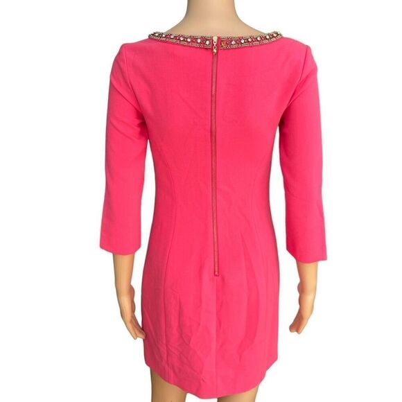 LILLY PULITZER BRONTE EMBELLISHED SHIFT DRESS WATERMELON size 00 - Picture 3 of 10